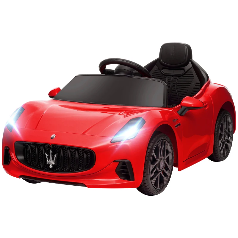 AIYAPLAY Carro Elétrico para Crianças Maserati Gran Turismo Folgore 12V Controlo Remoto Faróis Buzina e Música MP3 98x59x43 cm Vermelho