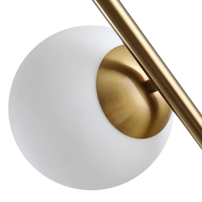 HOMCOM Stehlampe Wohnzimmer mit 2-teiliger Glas-Lampenschirm, Stehleuchte Standleuchte mit 2 E27 Fassung für Wohnzimmer Schlafzimmer, exkl. Glühbirne
