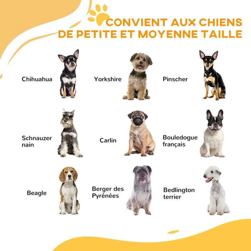 PawHut Barrière de sécurité animaux chien porte fermeture automatique sans perçage de 74 à 80 cm acier noir