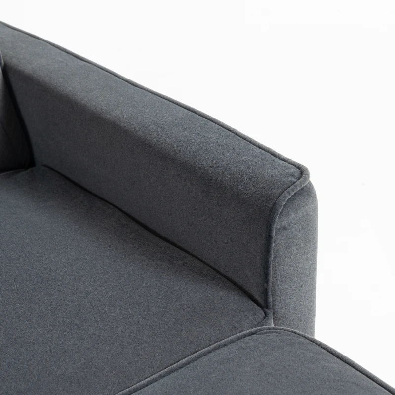 HOMCOM 2 Seater Sofa Bed, 3-in-1 Convertible Pull Out Sleeper Sofa with Click-Clack Adjustable Backrest, Dark Grey