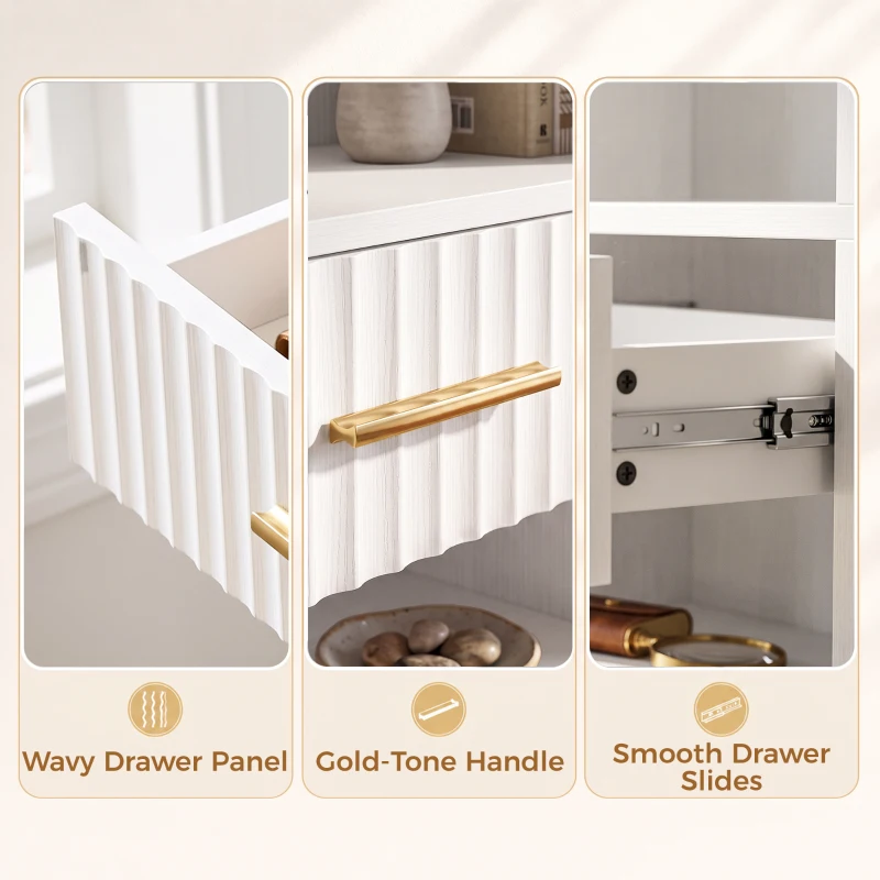 HOMCOM Bookcase Narrow Tall Space-Saving Bookshelf Drawer Open Shelves 60 x 24 x 182 cm White