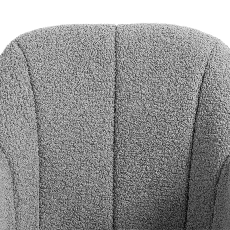 HOMCOM 360 Degree Swivel Accent Chair, Teddy Fleece Armchair, Grey