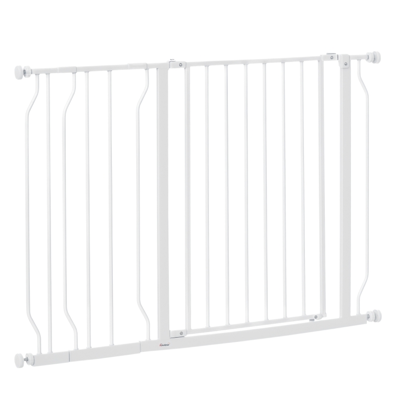 PawHut Hondenafzetting, Klemmontage, Verstelbare Lengte, Staal/ABS, 75-115 x 76 cm, Wit