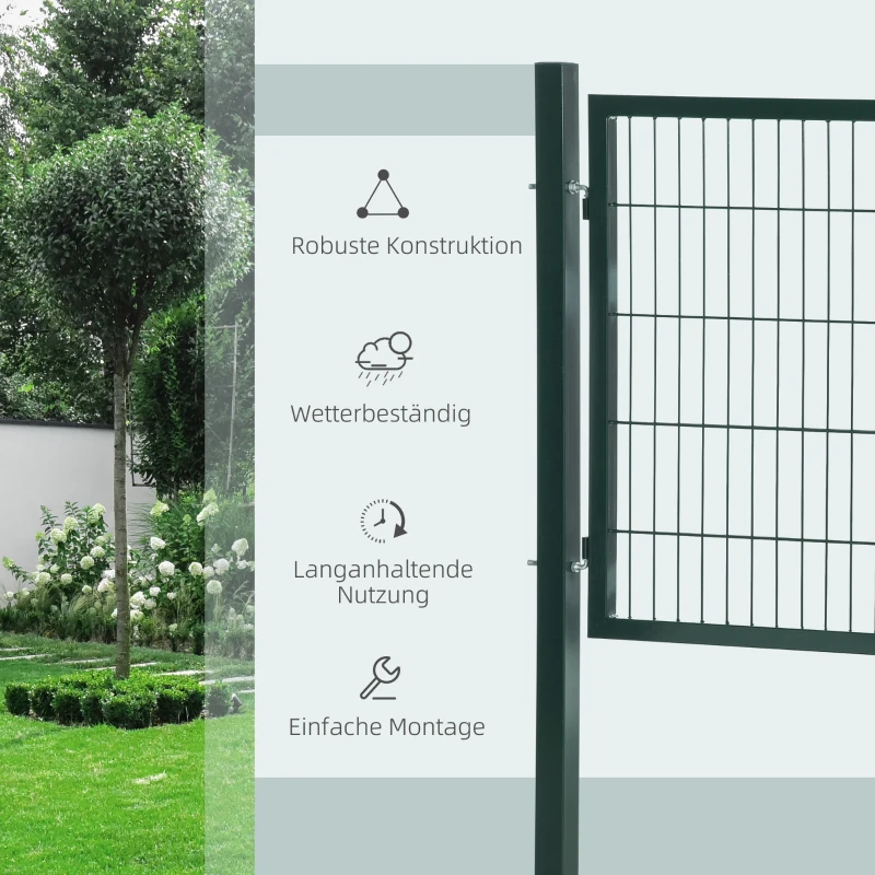 HOMCOM stalen tuinpoort 97 x 150 cm