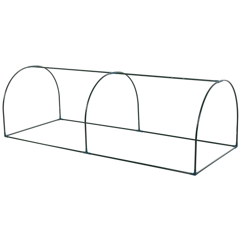 Outsunny kas, kweekkas met deur, koude kas, plantenhuis, plantenteelt, staal PVC, 250 x 100 x 80 cm(m-7)