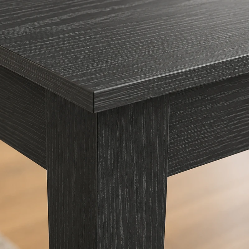 HOMCOM Dining Table for 4, 80L x 80W x 75Hcm, Modern Square Kitchen Table with Wood Effect Tabletop, Black Wood Effect