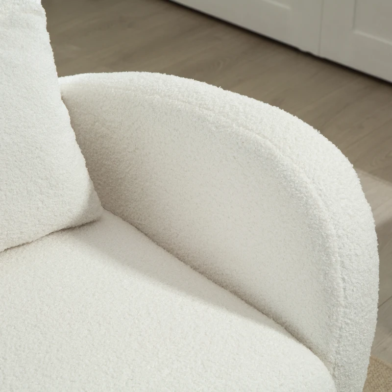 HOMCOM Teddy Fleece Accent Chair - Cream White
