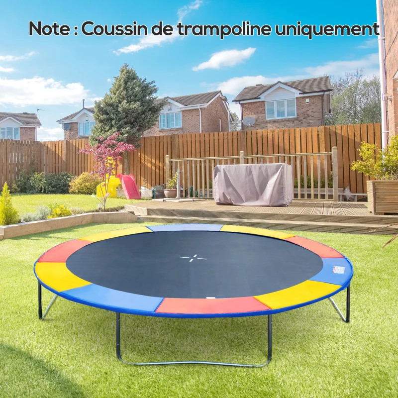 HOMCOM Coussin de protection pour trampoline de remplacement Ø 244 cm résistant aux rayons UV, anti déchirure multicolore