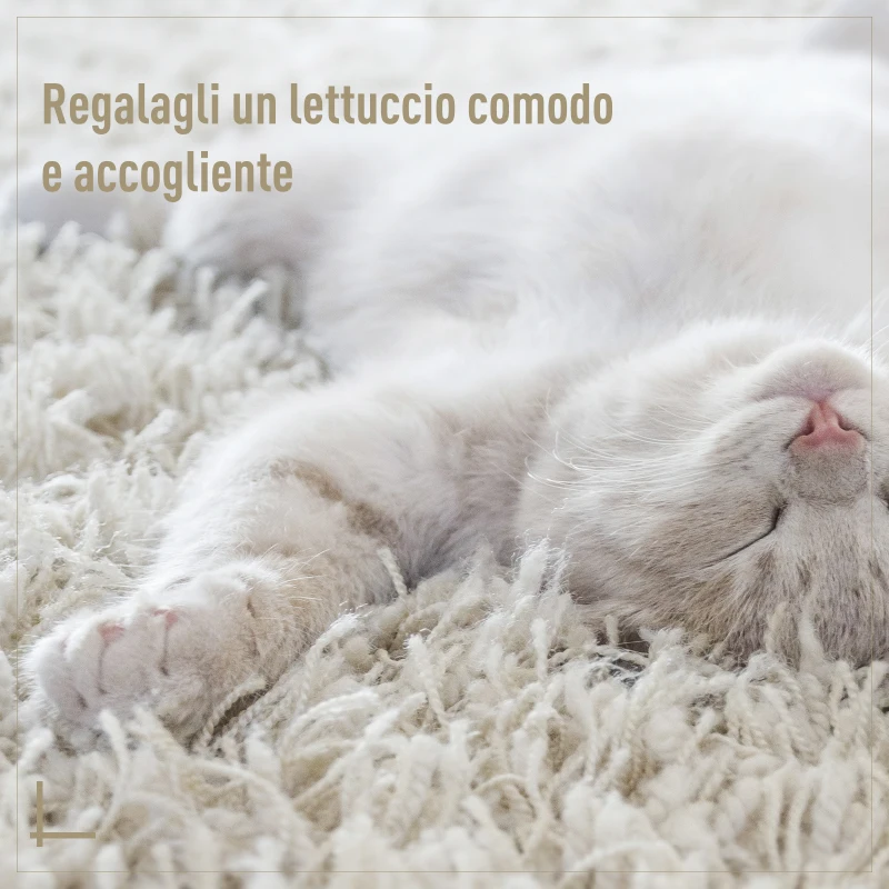 PawHut Cuccia per Gatti e Animali Domestici, Cesta in Rattan Beige con Cuscino in Cotone (Ф56 x 35 A cm)