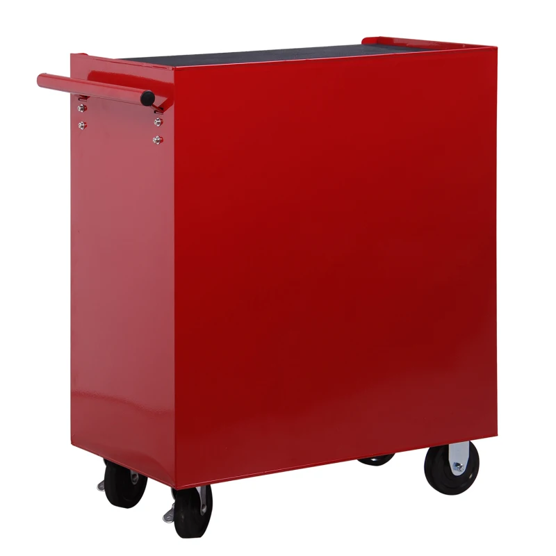 Homcom Caisse à Outils avec Chariot en Acier Rouge 68 x 39 x 71 cm