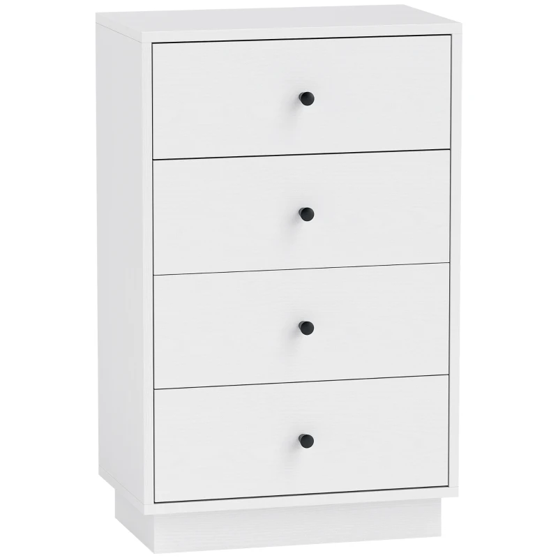 HOMCOM Dressoir Sideboard met 4 Laden, Houten Opbergkast in Moderne Stijl, 47 x 29 x 75 cm Wit