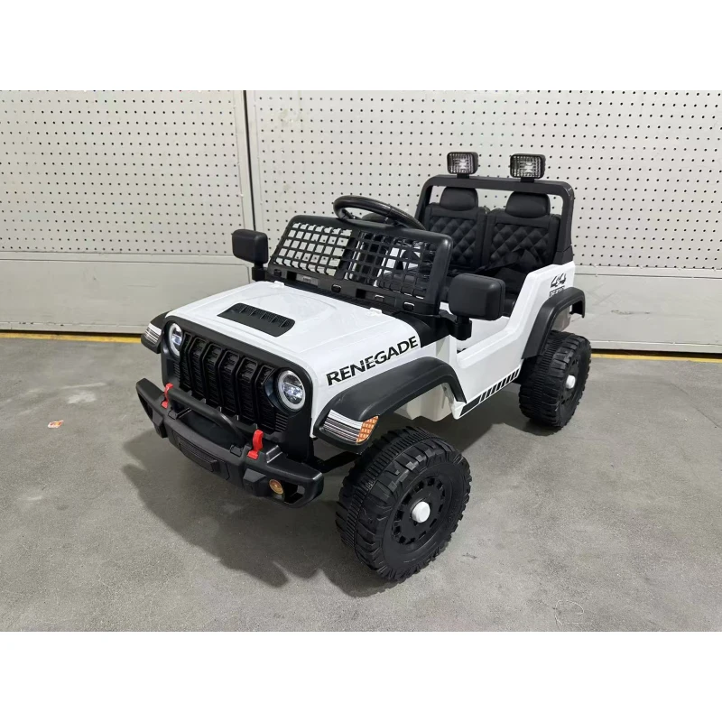 AIYAPLAY Carro Elétrico Infantil 12V, Controlo Remoto, Bateria de Lítio, Partida Progressiva, Suspensão 4 Rodas, Branco