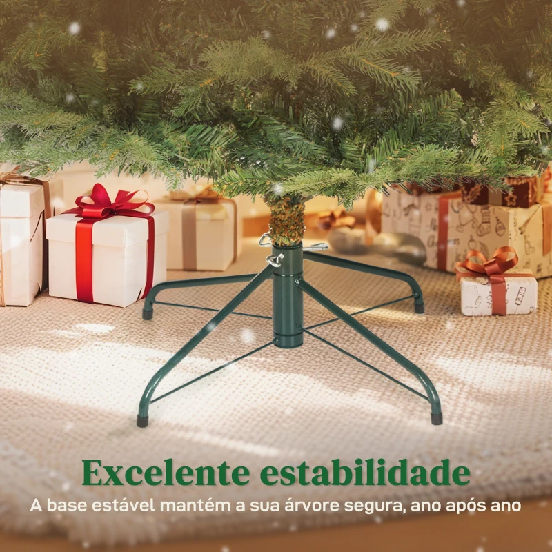 HOMCOM Árvore de Natal Artificial 180 cm com 1794 Ramos Densos Suporte Metálico Dobrável para Interior Verde