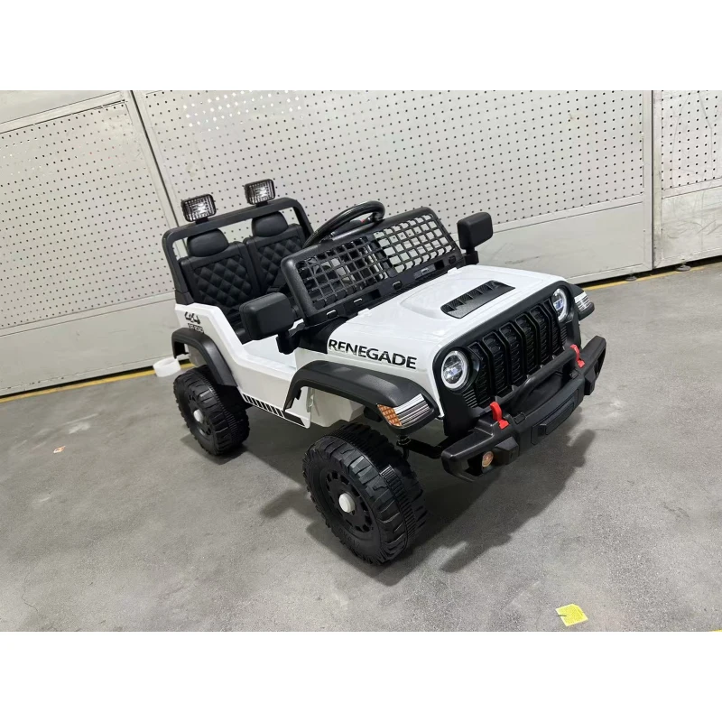 AIYAPLAY Carro Elétrico Infantil 12V, Controlo Remoto, Bateria de Lítio, Partida Progressiva, Suspensão 4 Rodas, Branco
