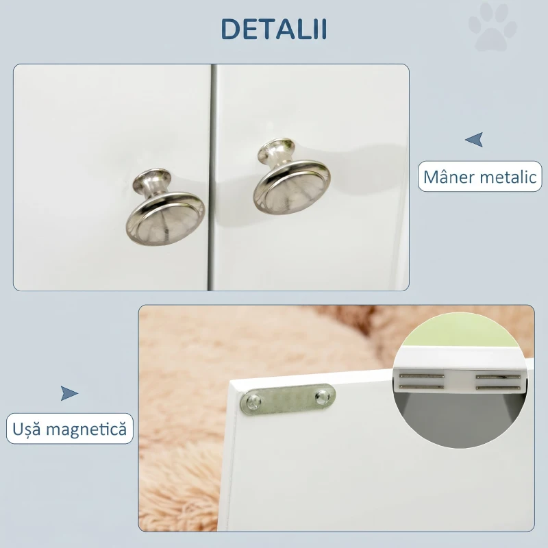 Pawhut Boluri inaltate Caini – Cu Dulap Depozitare 44L & Suport Stabil