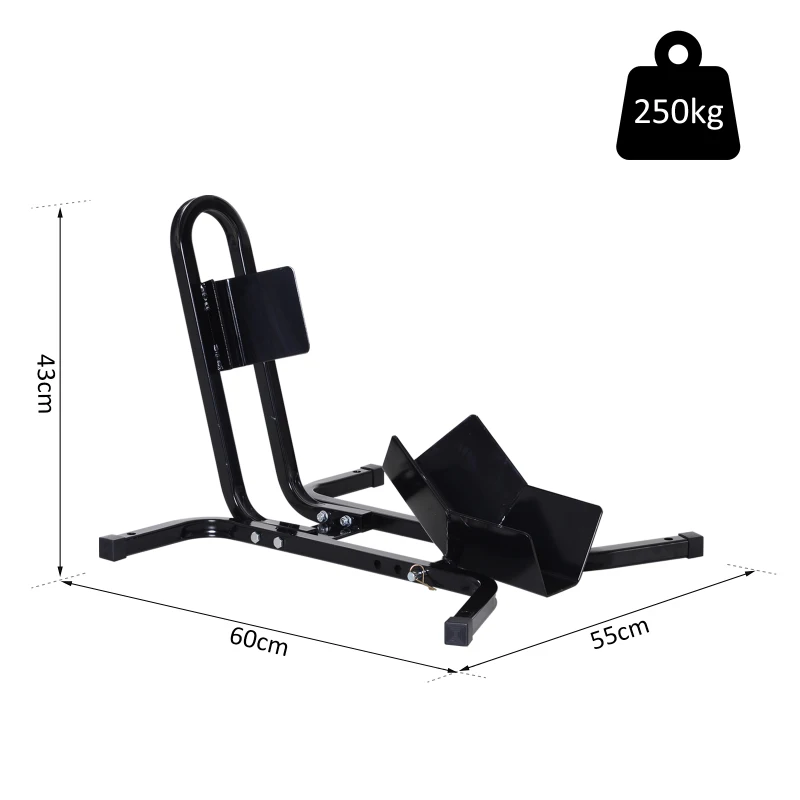 HOMCOM Lève Moto Béquille d'Atelier Support Roue Moto Support Béquille Moto - Bloque Roue 17 à 21 Pouces Métal Époxy Noir