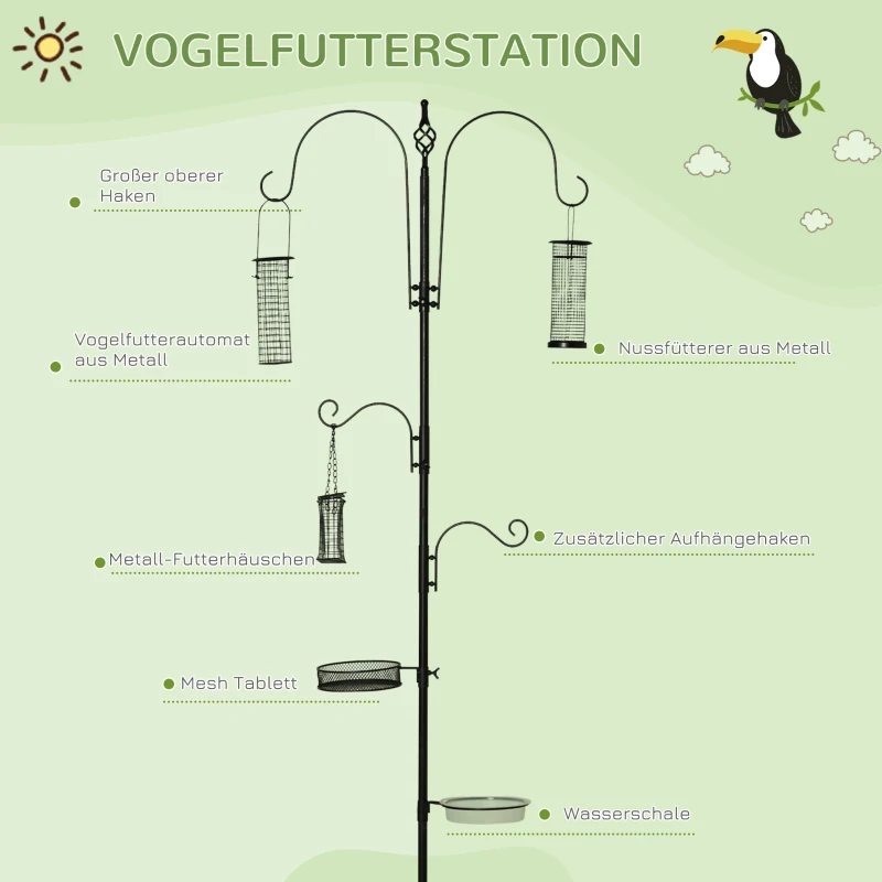 Pawhut vogelvoederset 54,5cm x 54,5cm x 208cm