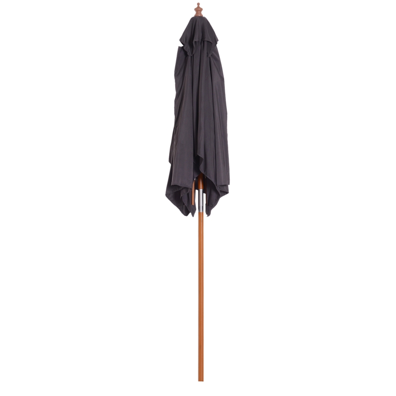 Outsunny parasol 3-niveau helling hout donkergrijs 200 x 150 x 230 cm