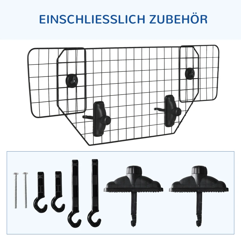 PawHut veiligheidshek auto zwart 120 x 40,5 cm