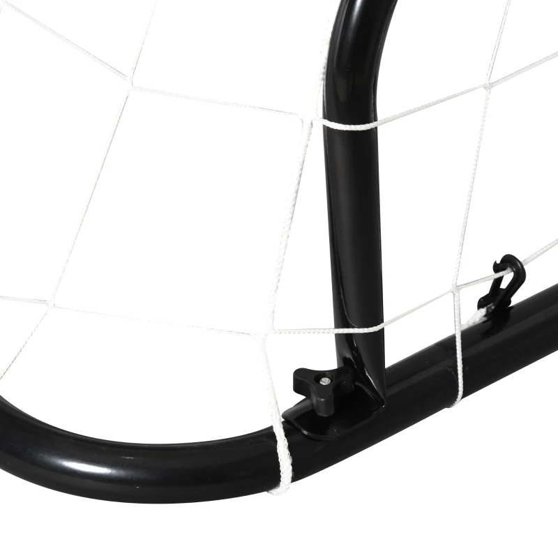 HOMCOM But de football - cage de foot - but d'entrainement dim. 203L x 81l x 120H cm - châssis métal époxy polyester - piquets inclus - noir