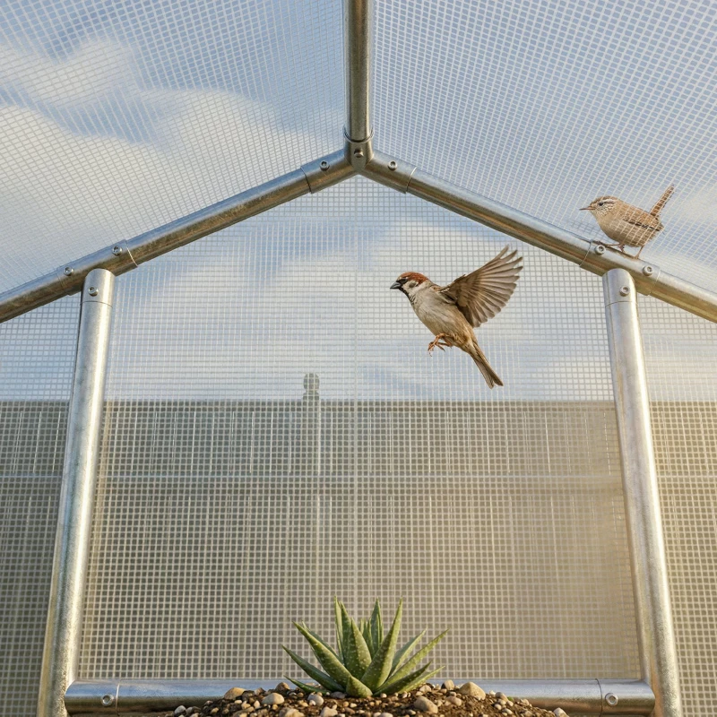 Outsunny Estufa Tipo Túnel 395x300x200 cm com Porta de Malha e 8 Janelas Estufa de Jardim com Cobertura de PE Branco
