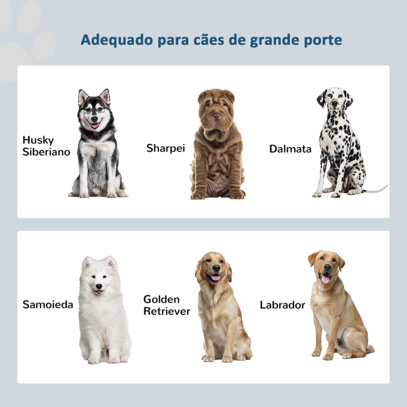 PawHut Comedouro Elevado Cinzento para Cães Grandes com 2 Tigelas de 2L, 2 Portas e Arrumação, 60x30x35,5 cm