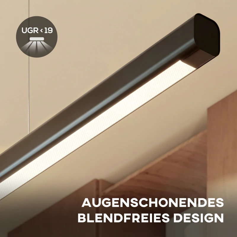 HOMCOM Pendelleuchte mit Fernbedienung und Speicherfunktion, Dimmbar mit einstellbaren Farbtemperaturen