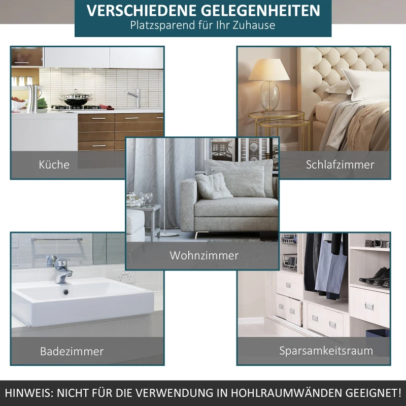 HOMCOM Gleitschienen-Bausatz für Schiebetüren, Metall, 2 m, max. 100 kg Belastbarkeit, Braun