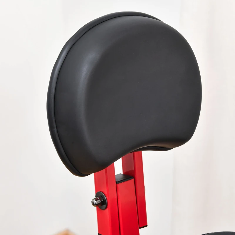 HOMCOM Heimtrainer, 8 Widerstandsstufen, höhenverstellbar, LCD-Monitor, 107 cm x 53 cm x 22 cm, Rot + Schwarz + Weiß