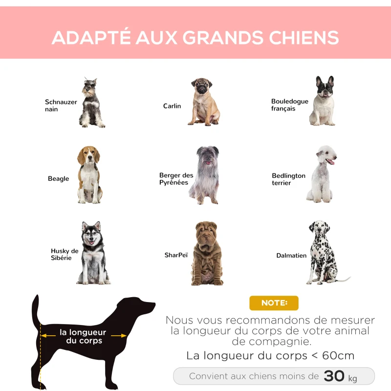 PawHut Lit sur pieds XXL pour chien chat lit de camp animal 92L x 76l x 18H cm rouge