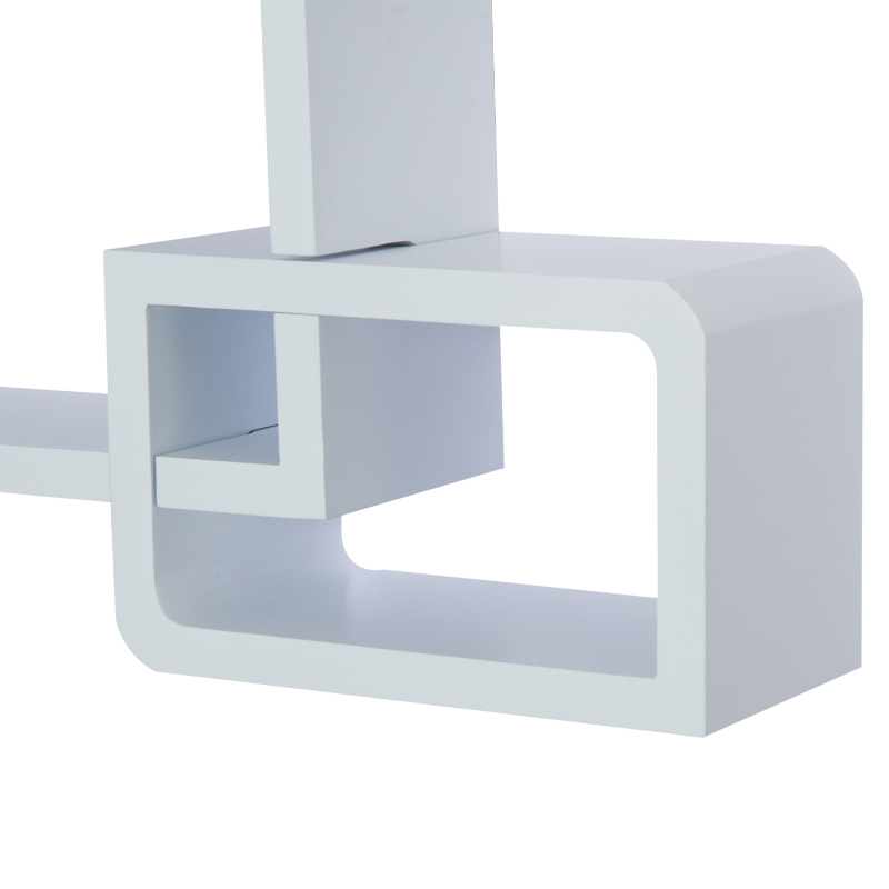 HOMCOM Wandstelling hangende stelling met 3 vakken kubus stelling opbergruimte MDF 2 kleuren