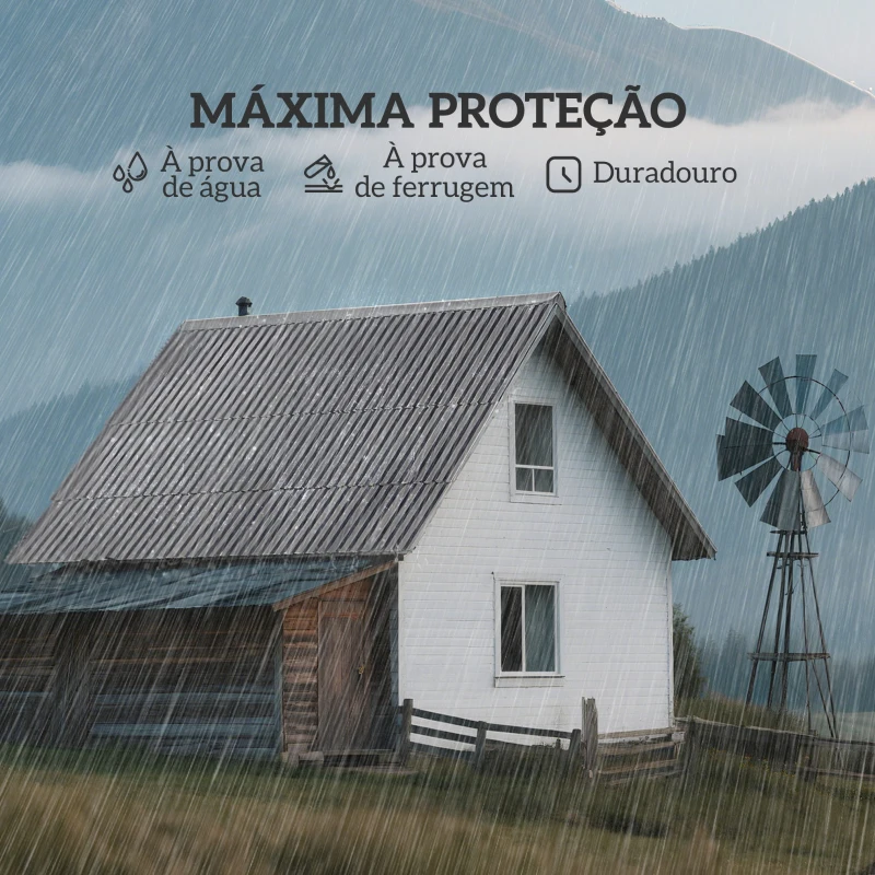 Outsunny Conjunto de 12 Painéis para Teto de Aço Galvanizado Chapas Perfiladas de Teto 7m² para Abrigo de Ferramentas 129x45 cm Cinzento Claro