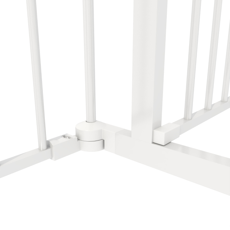 PawHut Barrière pour chien en acier à 3 panneaux pliante double verrouillage et porte intégrée pour porte et escalier blanc