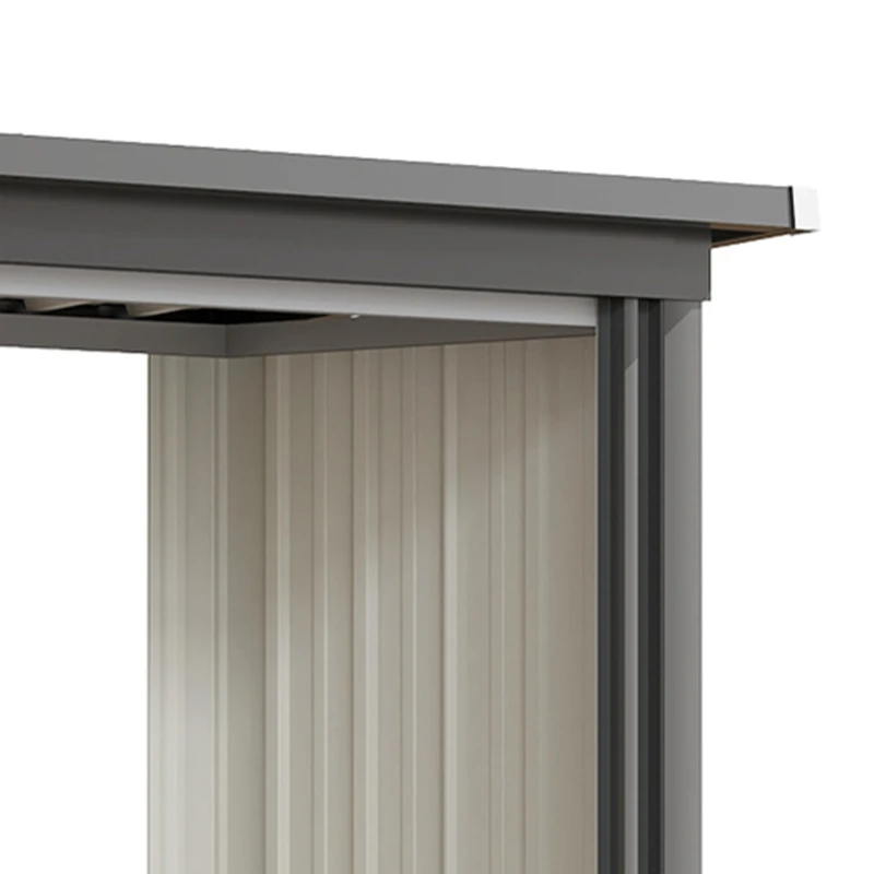 Outsunny 2-in-1 Brandhoutrek voor Buiten van Verzinkt Staal, 235 x 67 x 149 cm, met Gereedschapskast en Schuin Dak, Donkergrijs