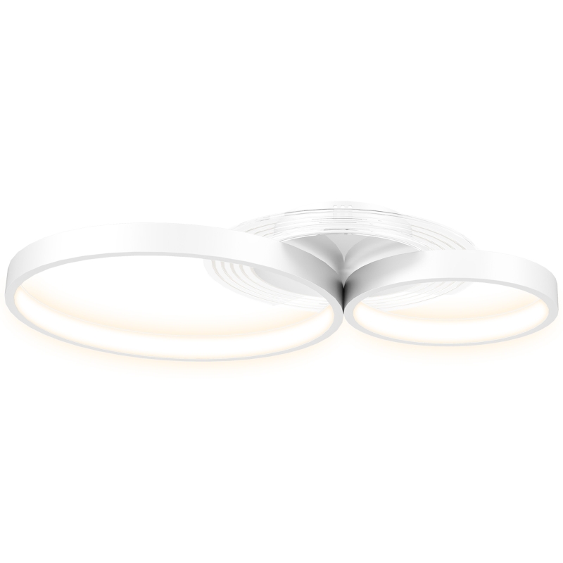 HOMCOM Candeeiro de Teto LED 40W Candeeiro Moderno com Iluminação LED 3000K/4000K/6500K 59x38x7,4 cm Branco