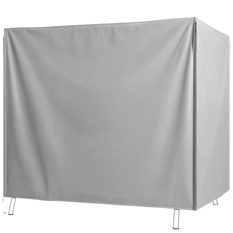 Outsunny Capa para Móveis de Jardim Capa Protetora para Baloiços de Exterior com Fecho de Correr 177x114x152 cm Cinzento
