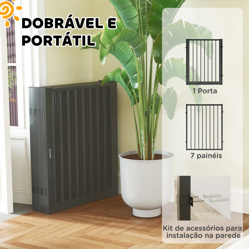 PawHut Parque para Cães com 8 Painéis 60x76 cm Parque para Cães Pequenos e Médios de Aço para Interior e Exterior Preto