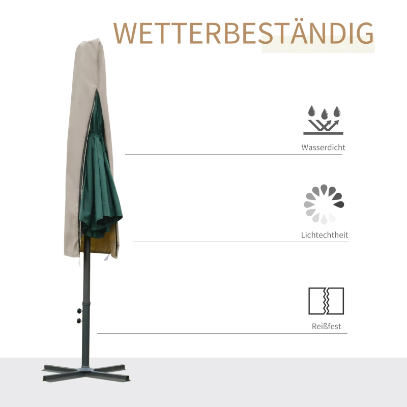 Outsunny Beschermhoes voor zonnescherm weerbestendig winddicht Ø57 x 160 cm khaki