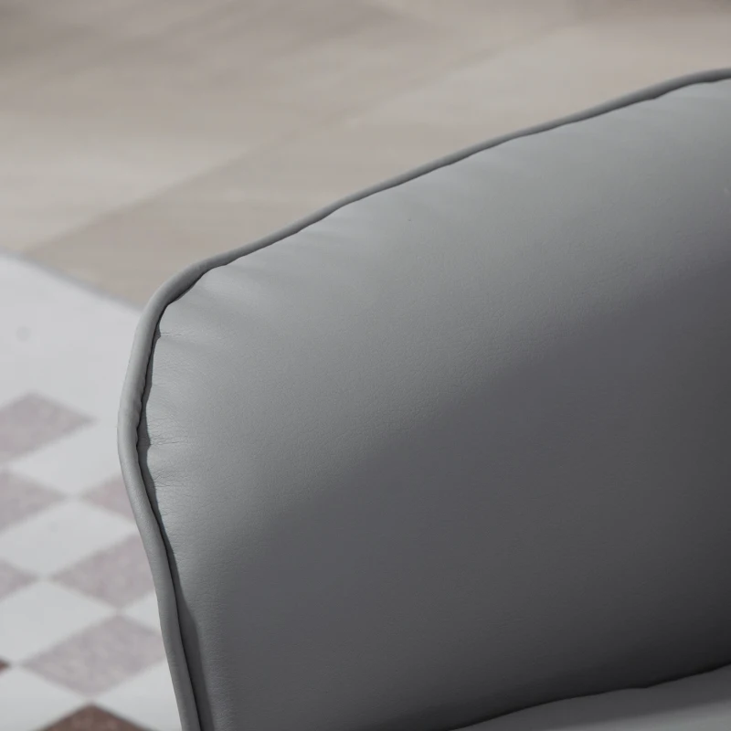 HOMCOM 2-delige Fauteuil Set met Poef, Relaxfauteuil met Poef, Hoogteverstelbaar, Kanteelbare Rugleuning, Lichtgrijs(m-8)