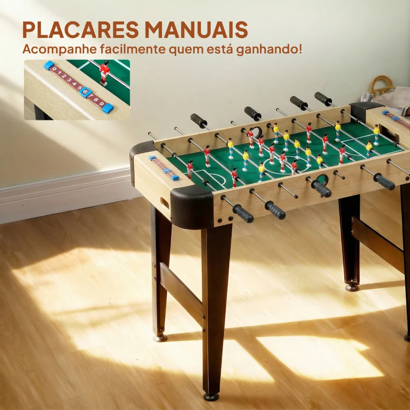 SPORTNOW Mesa de Matraquilhos de 92 cm com 22 Jogadores 2 Bolas Marcadores Manuais Pegas Antiderrapantes Madeira