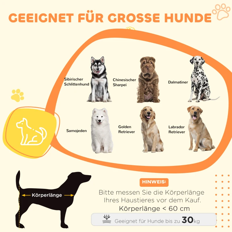 PawHut Hondenbox, Hondenkist, Afsluitbare Verblijfsbox voor Grote Honden, Grijs