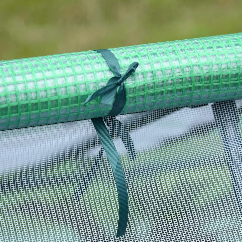 Outsunny Serra da Giardino in Acciaio con Rivestimento in PE, Finestre Avvolgibili, 180x140x80cm, Verde