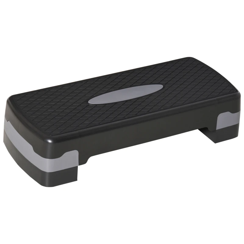 HOMCOM Stepboard aerobic fitness stepper hometrainer in hoogte verstelbaar sport zwart
