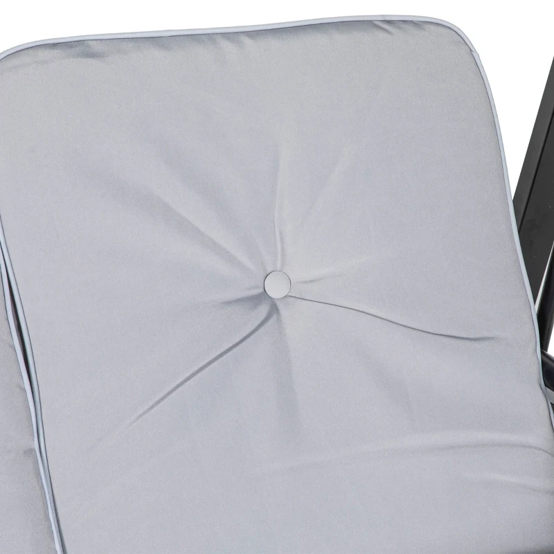 Outsunny Hollywoodschommel, 2-zits tuinschommel met verstelbaar dak, tot 220 kg belastbaar, 145 x 116 x 172 cm, Grijs