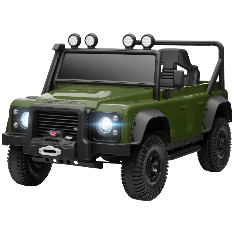 AIYAPLAY Kids Ride On Car with Remote Control, Music, Horn, 4 Spring Suspension Wheels, LED Lights for 3-5 Years Old, Green