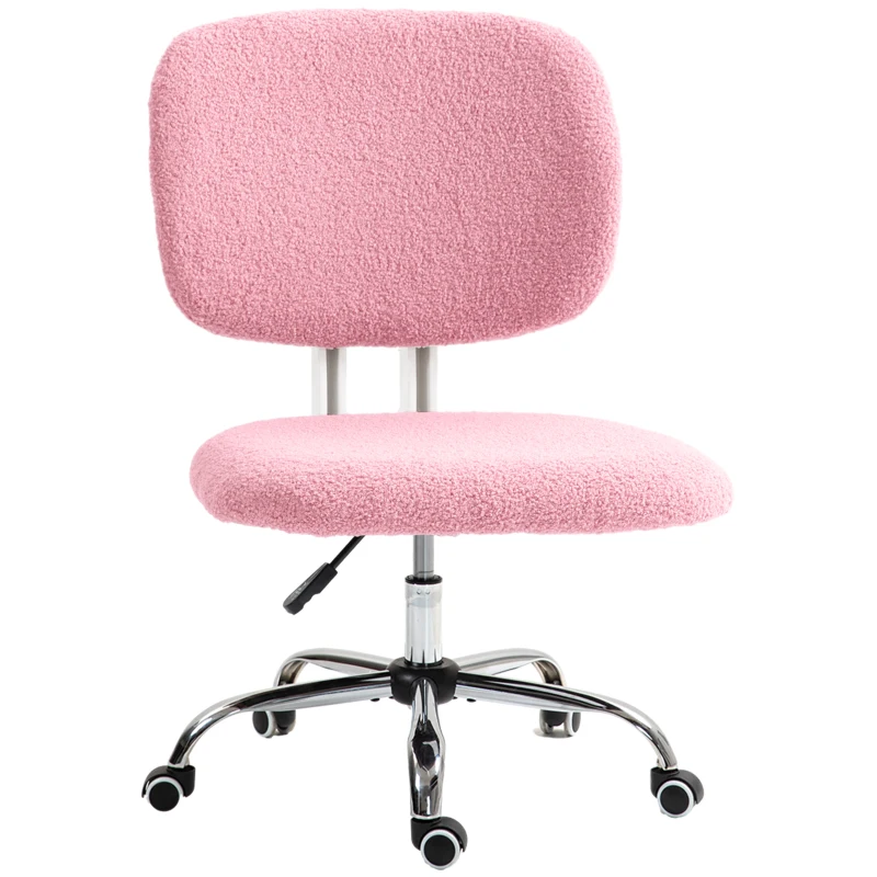 Vinsetto Bureaustoel draaibaar, hoogteverstelbaar, 48cm x 53cm x 80-90cm (BxDxH), Roze