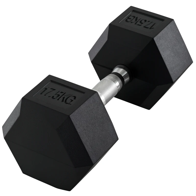 HOMCOM Kurzhantel, 17,5 kg Hantel, Hantel, Gewicht, Anti-Rutsch-Griff, Schwarz + Silber