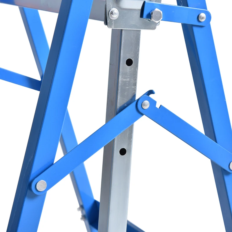 HOMCOM 2 x Steigerstatiefsteunbeugel in hoogte verstelbaar staal blauw(m-10)