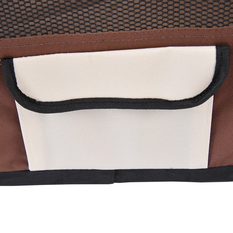 PawHut Parque Dobrável para Cães e Gatos, Cercado Portátil para Animais Pequenos em Tecido Oxford Impermeável, Ø90x41 cm, Castanho