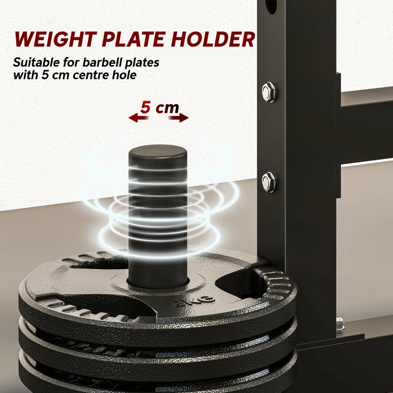 SPORTNOW Adjustable Squat Rack with Plate Holders, 300 kg Load
